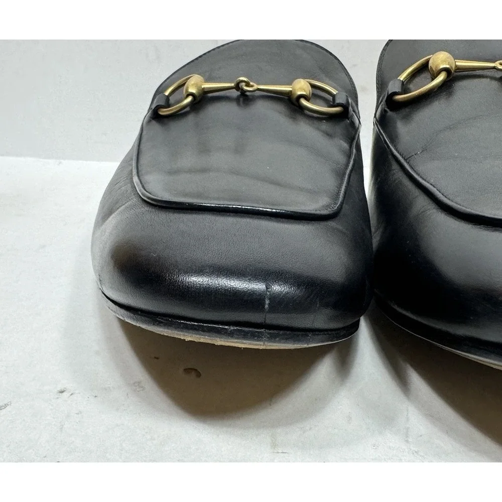 Gucci Black Leather Princetown Mule Slides 426219 Men's Size 10.5 US Slip On